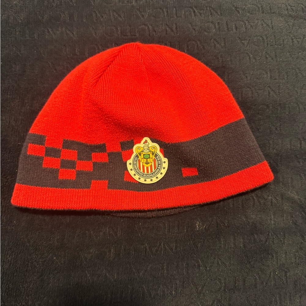 Civas Red and Blue Knit Beanie